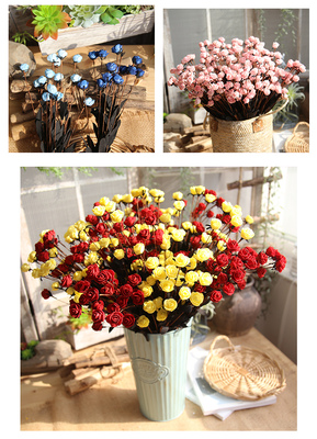 PE mini rose flowers 15 head small artificial blue rose for Wedding Party festival desktop Home Deco